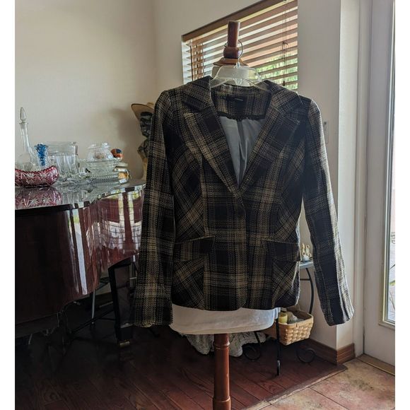 Maurices tweed brown plaid blazer   Sz S - Picture 9 of 10